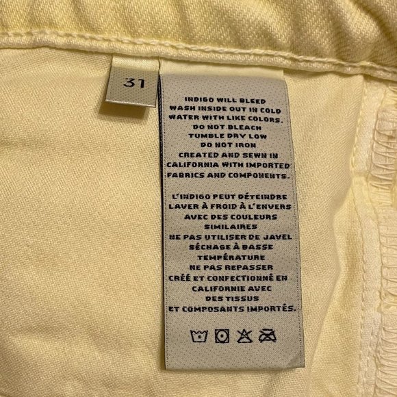 NWT J Brand Yellow Light Wash Sadey Slim Jeans - Picture 8 of 9